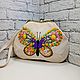 Bag handmade velour floral butterfly, Classic Bag, Tikhoretsk,  Фото №1
