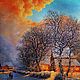 "Закат в пригороде" 60х50, холст из 100% лён, масло. Картины. Bhakta Art. Интернет-магазин Ярмарка Мастеров.  Фото №2