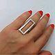 Rectangle ring 925 sterling Silver, Rings, Turin,  Фото №1