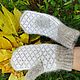 DOWNY GREY MITTENS WITH A goat down PATTERN. Mittens. KOZAmoDA (kozamoda) (kozamoda). Online shopping on My Livemaster.  Фото №2