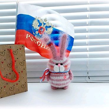 Куклы и игрушки ручной работы. Ярмарка Мастеров - ручная работа Зайка, зайчик Патриот. сувенир, подарок.. Handmade.