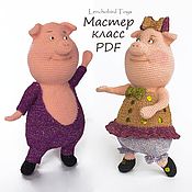 Материалы для творчества handmade. Livemaster - original item Amigurumi pattern Gunter Pig Sing and Lady Gruntie. Crochet piglet DIY. Handmade.