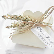 Свадебный салон handmade. Livemaster - original item Wedding bonbonniere with spikelets of wheat (rustic, Country). Handmade.