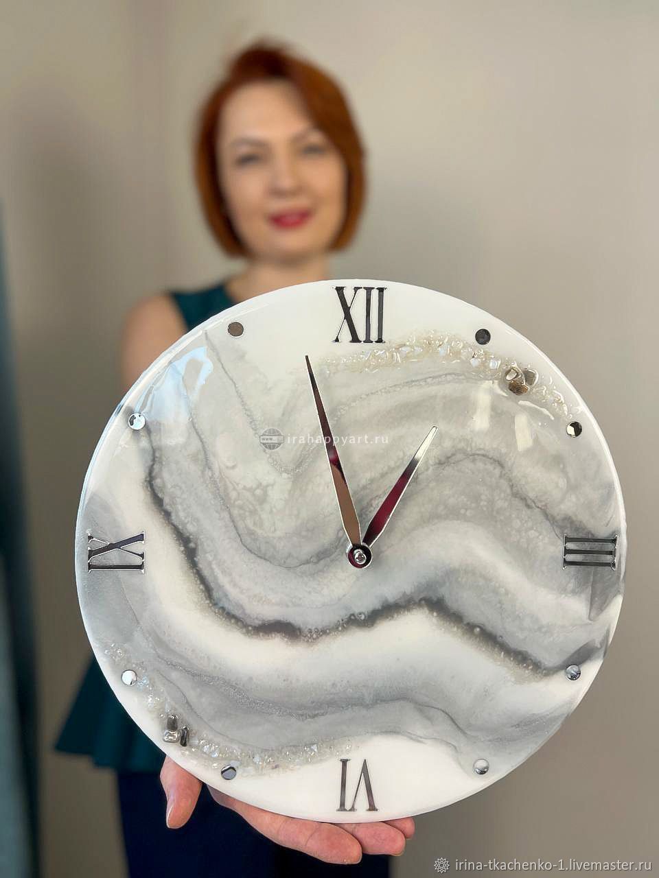Часы настенные из эпоксидной смолы купить в интерьер в интернет ...