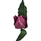 Брошь-булавка из натуральной кожи: Розовый тюльпан. Брошь-булавка. Кожаные затеи (Evgenia). Интернет-магазин Ярмарка Мастеров.  Фото №2