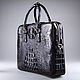 Сумка для документов из кожи крокодила IMA0551B1. Портфель. CrocShop товары из экзотической кожи. Ярмарка Мастеров.  Фото №7