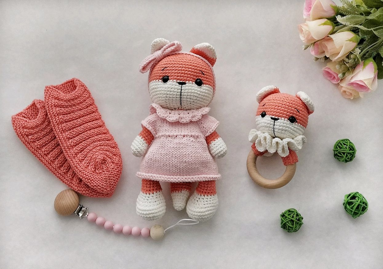 Подарочный набор Лисички для новорожденной девочки в интернет-магазине ...