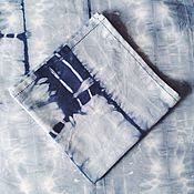 Подушка 40х40см, ручная окраска ткани