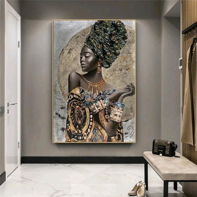 Картина маслом для интерьера. Современный африканский стиль. Девушка в интернет-магазине Ярмарка Мастеров по цене 47600 ₽ – PQJFURU