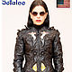 Women's leather jacket in the style of cyberpunk black fitted, Outerwear Jackets, Moscow,  Фото №1