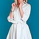 White shirt dress with a full skirt 'White midi dress'. Dresses. Lana Kmekich (lanakmekich). My Livemaster. Фото №4