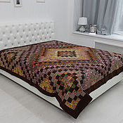 Для дома и интерьера handmade. Livemaster - original item Brown 230h230 cm patchwork quilt. Handmade.