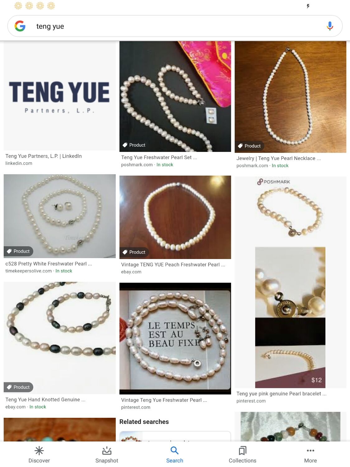 Vintage Teng Yue Fresh Water Pearls and Shells Statement Necklace | eBay