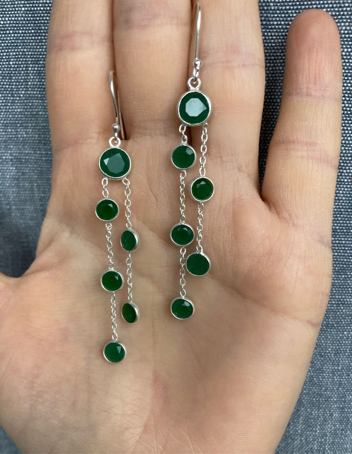 Серьги с хризопразом, серебряные в интернет-магазине Ярмарка Мастеров ...