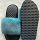 Order Leather flip-flops with mink fur green. Warm gift. Livemaster. . Flip flops Фото №3