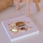 Кольца украшение с вышивкой Полуночный Мак кольцо в подарок девушке