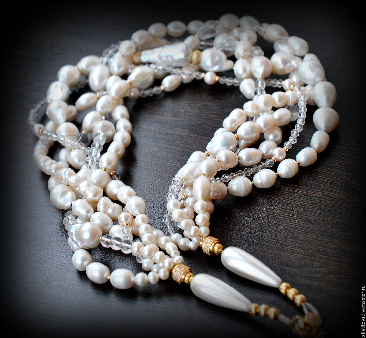 Колье "Barroca" барочный жемчуг, горный хрусталь. в интернет-магазине ...