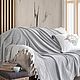 Стильный плед из хлопка, 220*220, серый. Пледы. TES`DECOR. Интернет-магазин Ярмарка Мастеров.  Фото №2