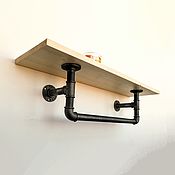 Для дома и интерьера handmade. Livemaster - original item Industrial style wall shelf made of pipes. Handmade.