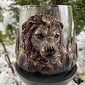 Посуда handmade. Livemaster - original item A glass of Whiskey lion. Handmade.