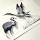 'Born Free' watercolor painting (cranes), Pictures, Korsakov,  Фото №1