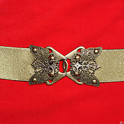 Belt-elastic band Grey Matte wide with silver buckle