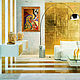 A bright abstract painting in the gold potal Klimt. Kiss. Pictures. House of the Sun (irina-bast). My Livemaster. Фото №4