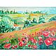 Painting Provence poppies Poppy field summer landscape oil on canvas, Pictures, Ekaterinburg,  Фото №1