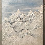 Картины и панно handmade. Livemaster - original item Picture of sparkling snowy mountain peaks 