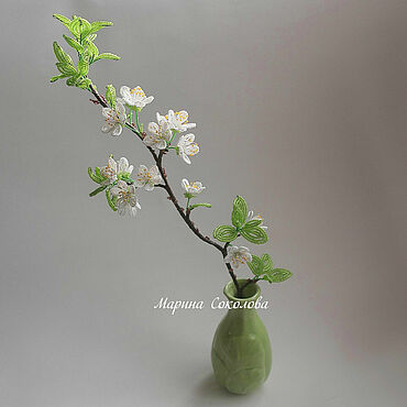 Мастер-класс: цветы из бисера. Яблоневый цвет в интернет-магазине ЯрмаркаМастеров по цене 250 ₽ – QEYQKRU