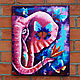 Картина в детскую "Слон Мечтатель" Розовый слон. Декор. Картины. Картина от Ани. Ярмарка Мастеров.  Фото №6