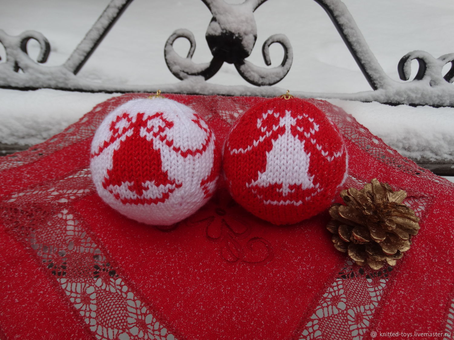 Вязаный елочный шар Колокольчик в интернет-магазине на Ярмарке Мастеров ...