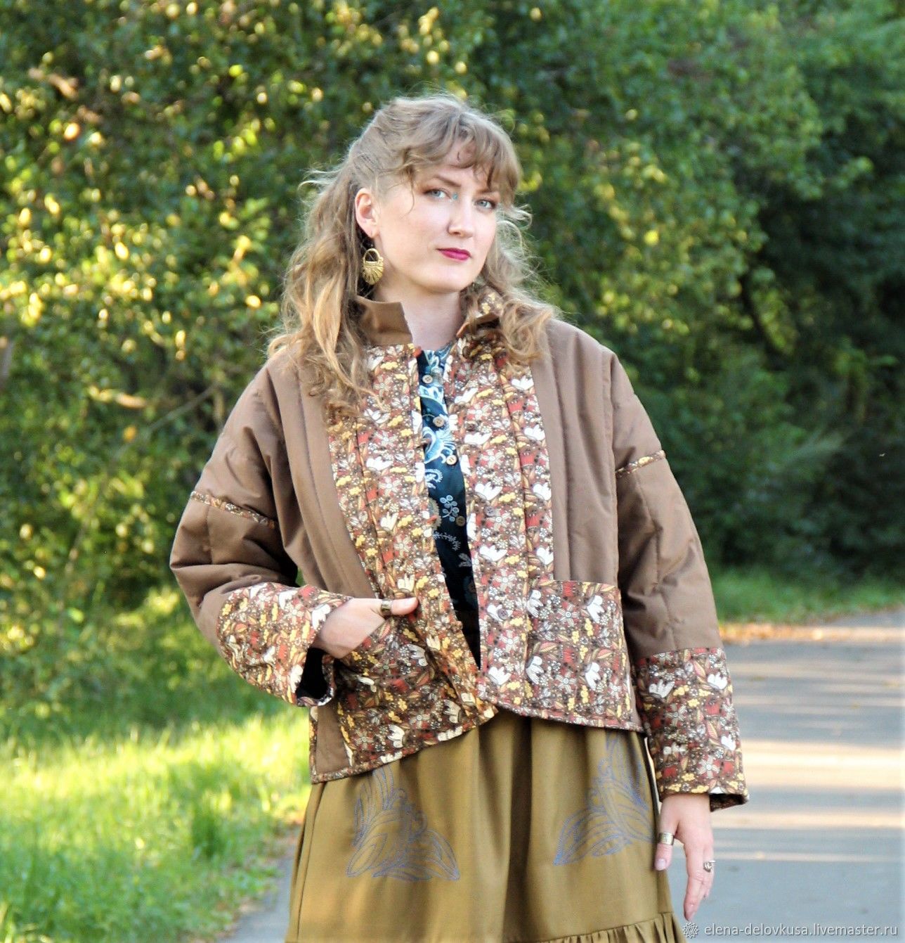 Душегрея Орех-цветы в интернет-магазине Ярмарка Мастеров по цене 7500 ...