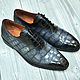 Classic oxfords, made of the abdominal part of genuine crocodile leather, Oxfords, St. Petersburg,  Фото №1