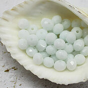 Материалы для творчества handmade. Livemaster - original item Beads 43 pcs Faceted 6/4 mm White. Handmade.