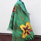 Валяный эко-воротник с брошью-цветком