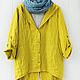 Yellow cardigan jacket made of 100% linen. Parkas jacket. etnoart. Online shopping on My Livemaster.  Фото №2