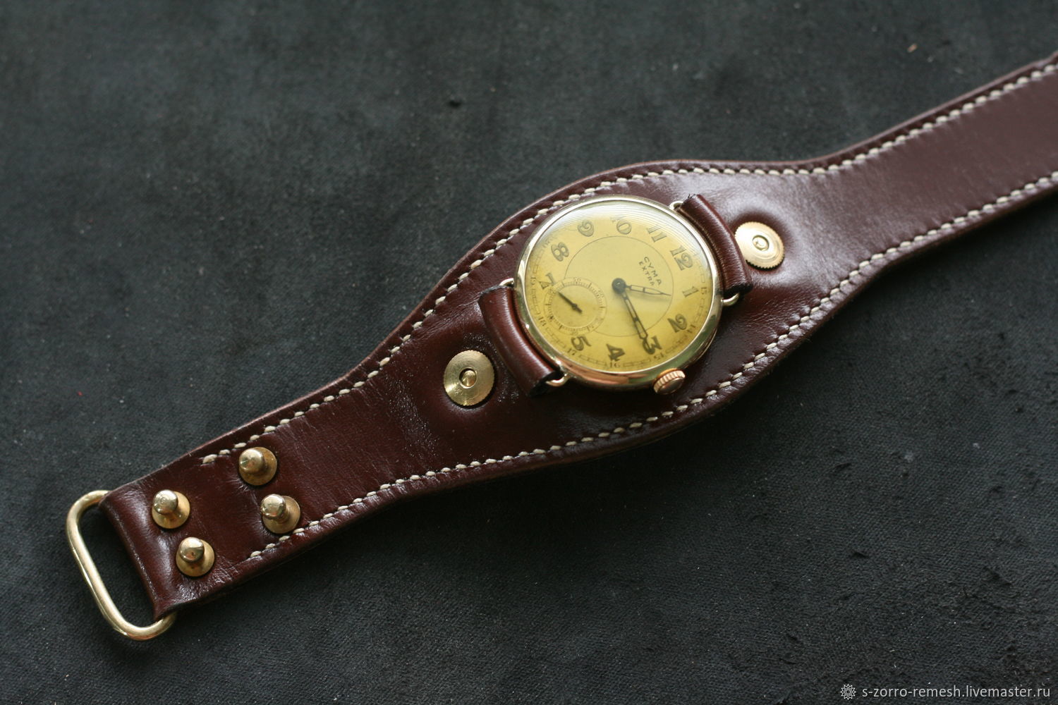 Часы Заря 1963 кожаный ремешок