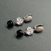 Украшения handmade. Livemaster - original item Obsidian earrings 