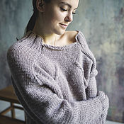 свитер женский "сирень в тумане"