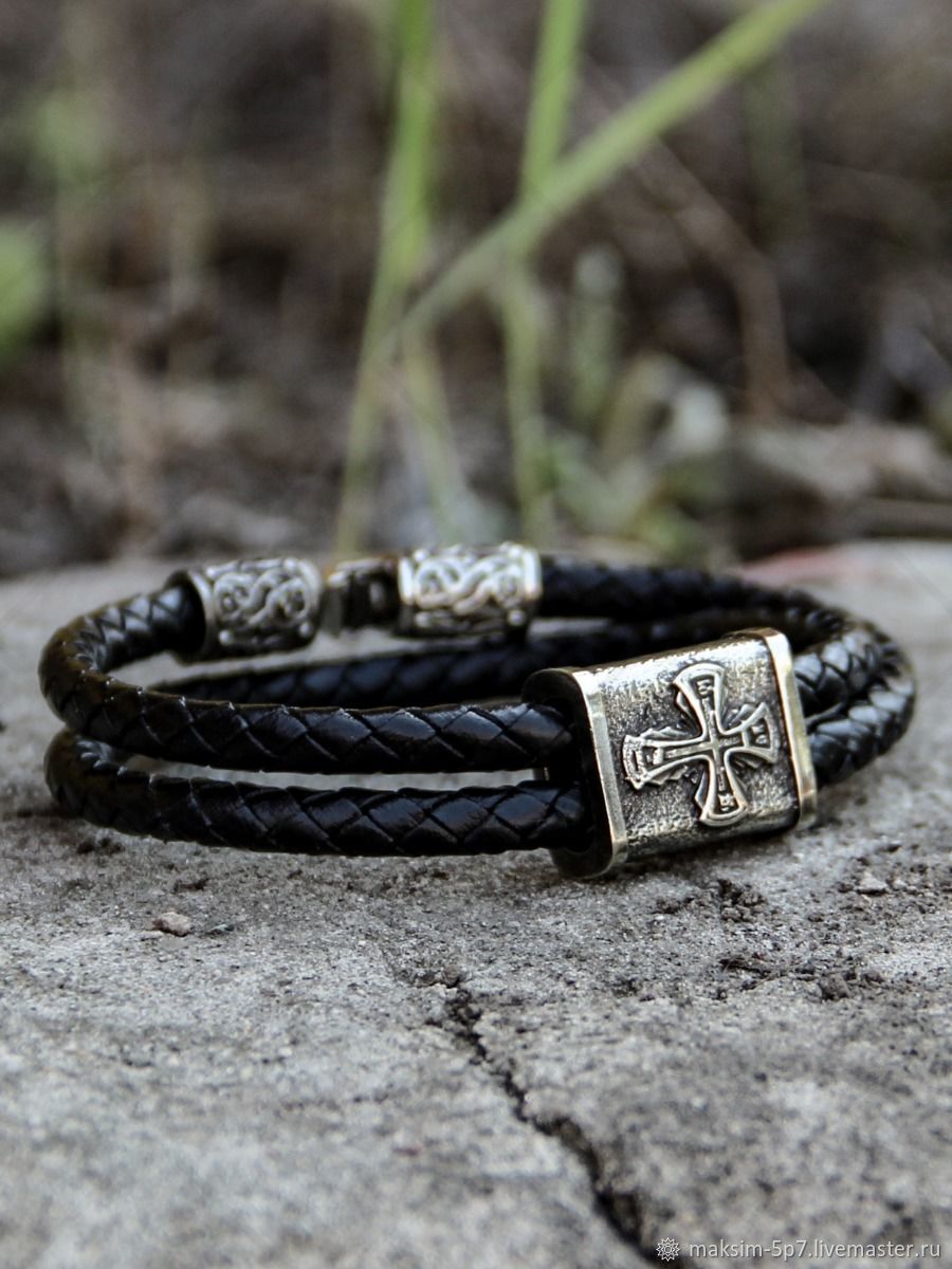 Мужской серебряный браслет с крестом православный браслет из серебра винтернет-магазине Ярмарка Мастеров по цене 7800 ₽ – TN71IRU
