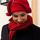 hats: Red felt hat ' Cinnabar». Hats1. EDIS | дизайнерские шляпы Наталии Эдис. My Livemaster. Фото №4
