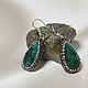 earrings made of 925 sterling silver with chrysoprase and zircons
