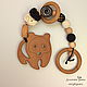 Teething toy Panda with beech rings and juniper, Teethers and rattles, Penza,  Фото №1