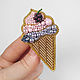 Beaded Ice Cream Brooches, Ice Cream Cone Brooch. Brooches. Zveva. Online shopping on My Livemaster.  Фото №2