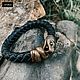 Bronze bracelet Snake, leather. Braided bracelet. Totemica-totemnye zhivotnye i simvoly. Ярмарка Мастеров.  Фото №4