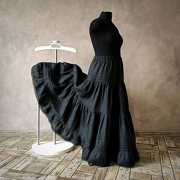 Нижняя ярусная юбка из льна maxi. Татьяна Кравченко. Одежда женская ручной работы - Ярмарка Мастеров Одежда женская ручной работы. Ярмарка Мастеров - ручная работа Нижняя ярусная юбка из льна maxi. Handmade.