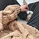 Order Jerseys: Women's knitted sweater with braids of warm beige color. Kardigan sviter - женский вязаный свитер кардиган оверсайз. Livemaster. . Sweaters Фото №3