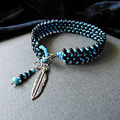 Украшения handmade. Livemaster - original item Black bird beaded bracelet