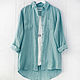 Women's linen shirt of dusty blue color. Shirts. etnoart. Online shopping on My Livemaster.  Фото №2